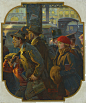 NORMAN ROCKWELL End Of The Working Day Oil on Canvas 30.25” x 25”
