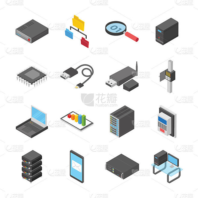 Network And Connection Devices Icons素材-花瓣网