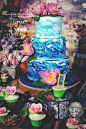 油画风复古花园婚礼《Monet-睡莲》+来自：婚礼时光——关注婚礼的一切，分享最美好的时光。#油画风婚礼蛋糕# #中式婚礼蛋糕# #荷花#