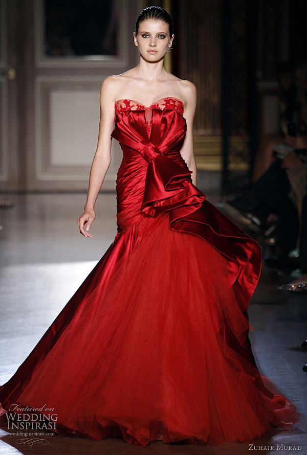 red wedding dress