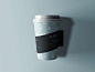 时尚一次性外卖纸杯咖啡杯品牌logo设计贴图psd样机模板素材 Coffee Cup with Sleeve Mockup