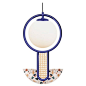 1stdibs Chandelier / Pendant - Frame Ii Suspension Lamp Portuguese Art Deco Rattan, Glass, Terrazzo, Metal