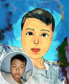 真人照片转手绘转Q版漫画 微信头像设计 壁纸