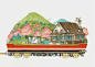 火车上的故事 。来自日本画家Junaida 的插画绘本「火车·雨·彩虹」