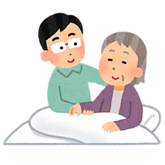 照顾卧床不起的老人 探望老人护工 养老院 照顾老年人 老人 卡通 插画 免扣 素材 手绘 png18
