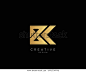 Letter BK Logo Design, Creative Minimal BK Monogram In Gold Color