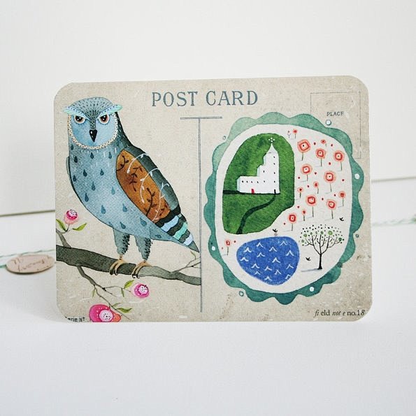 手绘明信片19张