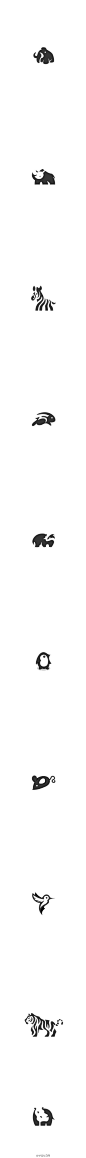 10款-黒白色国外动物LOGO设计欣赏 O网页链接