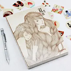 联华 A5双生花裸装本空白页绘画本手绘涂鸦本笔记本盖章记事本子-淘宝网 #素描# #治愈系# #头像# #小清新#