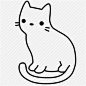 创意手绘蹲着的小猫咪高清素材 创意 免抠png 设计图片 免费下载