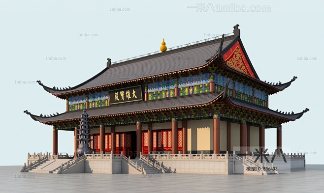 中式古建筑3D模型下载