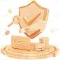 金融盾牌组合元素3D贴纸套装
