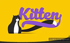 创意独特小猫英文字体Kitten Free Typeface Family :  