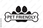 Paw print and bone over it. Pet friendly banner.