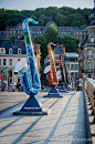 Saxaphones on the bridge in Dinant, Belgium