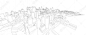 3d wireframe of building Premium Vector