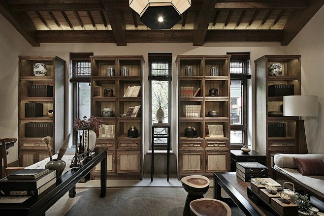 古典简中式书房设计