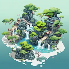 古代建筑中国风建筑AI图数字艺图