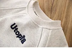 男童加绒卫衣秋冬款2024儿童时髦字母刺绣上衣中大童拼接打底衫潮-淘宝网