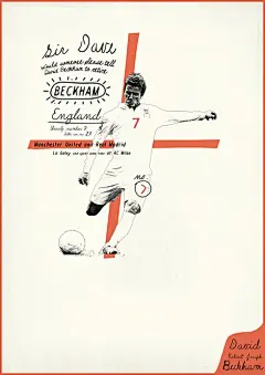 一套不错的复古风格足球明星海报设计（部分三）_大声设计@北坤人素材