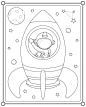 Cute astronaut flying on a rocket into space suitable for children's coloring page vector illustrati _儿童画_T2022111 #率叶插件，让花瓣网更好用_http://ly.jiuxihuan.net/?yqr=11156528#