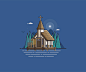 APP界面旅游图标icon扁平化游轮沙滩灯塔房子插画UI设计矢量素材-淘宝网