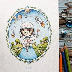 一组彩铅手绘插画，很有童话故事的感觉。 Natasha Goncharova ​​​​