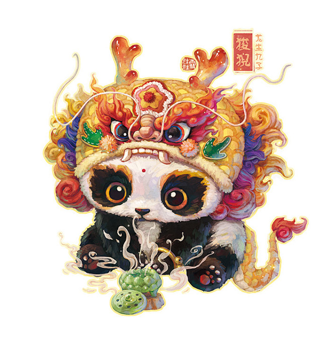 “滚滚”龙生九子——「第五子」龙×狮子【 狻猊】 排行：老五 母亲：狮子 性格：喜静不喜动 狻猊（suān ní），又称金猊，是古代中国神话中 ...
