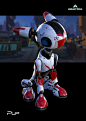 'PUP' character from upcoming game 'Atlas Reactor' , Darren Pattenden : Designed by my pal Jason Pichon ( http://jasonpichon.com ) , I modeled this character and designed the colour. This little canine is not what he appears. Can be seen in upcoming Trion