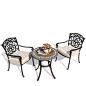 精欧户外 欧式阳台铸铝桌椅三件套 室外庭院花园露天茶几组合套装