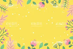 花朵手绘植物壁纸  - 源文件下载【酷图网】花朵植物背景,壁纸,花卉,植物,卡通,大自然,清新花朵背景,春天手绘壁纸