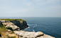 Gray Rock Mountain Cliff Near Sea Photo Taken