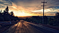 General 1920x1080 road trees asphalt sunset clouds photo manipulation HDR sunlight power lines