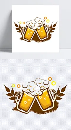 啤酒标识logo设计|啤酒,啤酒杯,卡通手绘,标识设计,麦穗,满杯,干杯,碰杯,祝酒,喝酒,庆祝,祝贺,酒吧,卡通元素,手绘/卡通