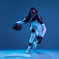action basketball Bernice Mosby color jump NBA neon sport woman women