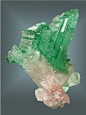 mineralists:

Stunning and rare!Cerussite with Malachite inclusions Tsumeb Mine, Namibia
