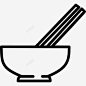 碗用筷子图标 创意素材