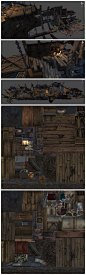 游戏美术素材 暗黑风写实魔幻物件废墟船模型 海底木船3D场景 U3D/Unity3d手游场景  CG原画参考 CG概念场景设定 
