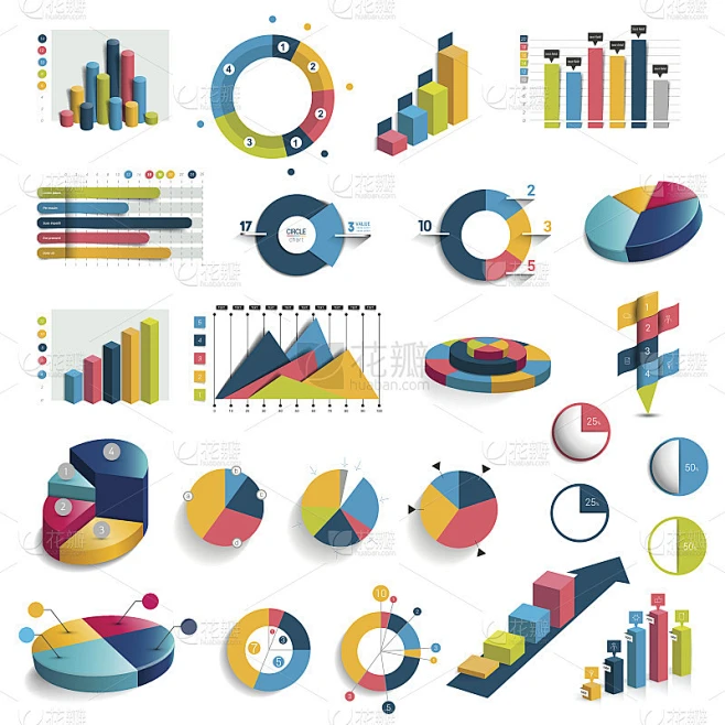 Mega set of charts, graphs, circle charts。图片_其他图片图片素材-花瓣网