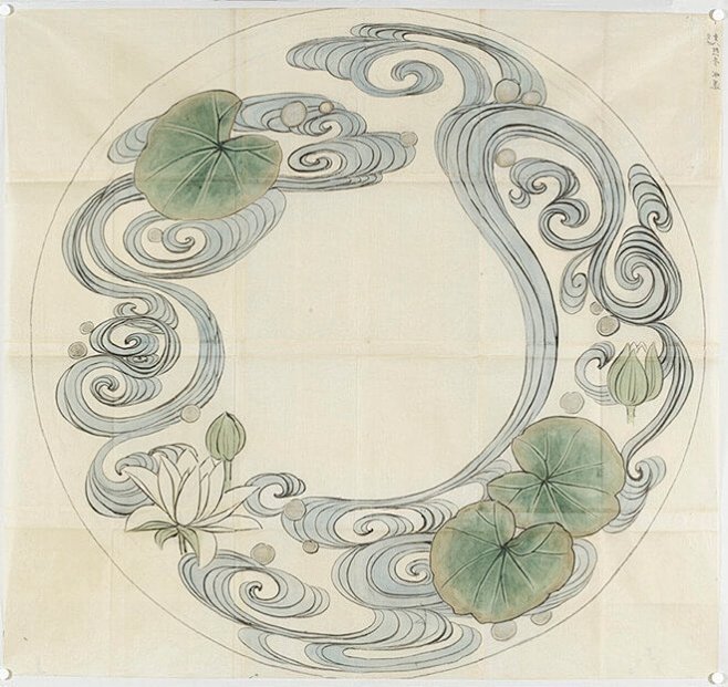 柴田是真 四季花团样式天井画 明治19年...