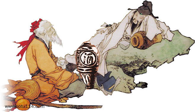 古代饮酒作乐插画