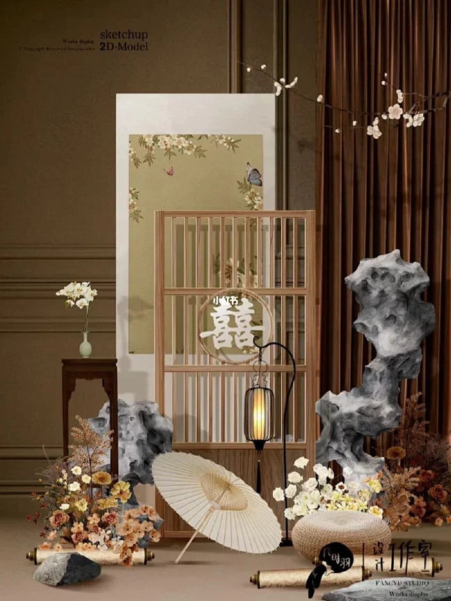 客稿设计·书香禅意中式空间 -花瓣网