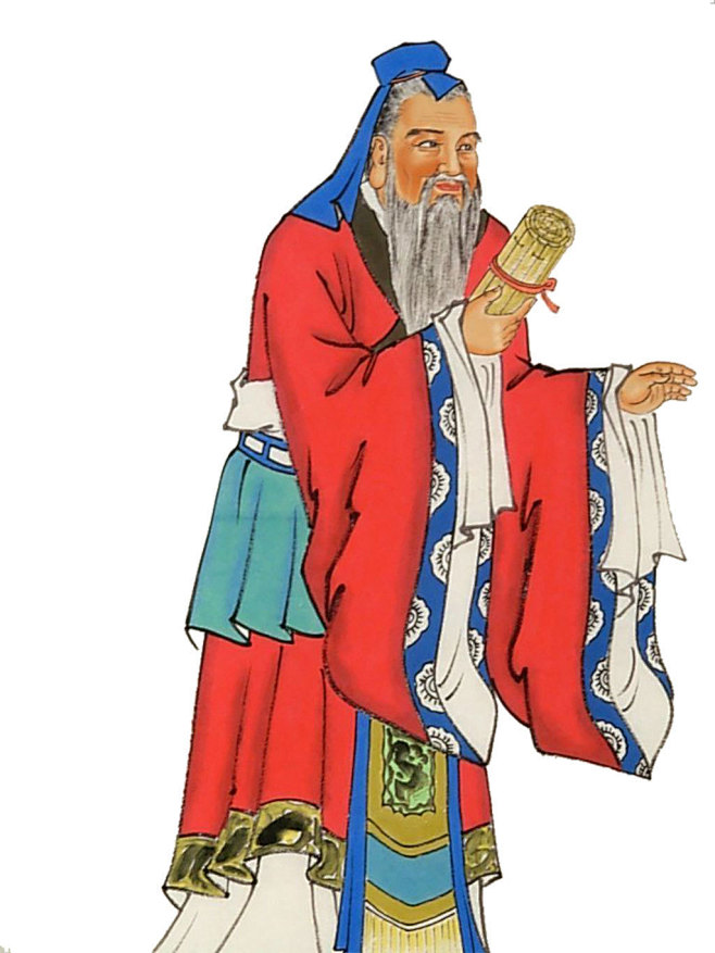 彩色孔子画像