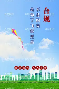 合规操作  - 源文件下载【酷图网】企业文化,约束,合规操作,人人有责,风筝,城市,绿地,蓝天,飞的更高,海报设计