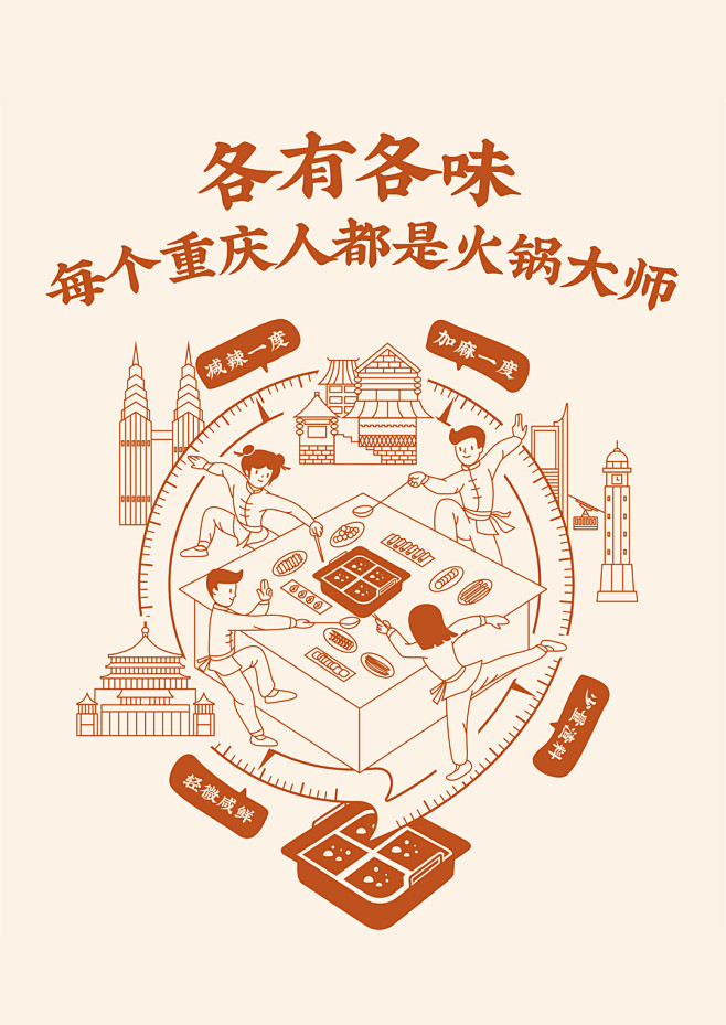 重庆火锅插画1