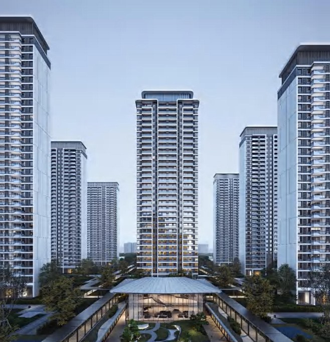 现代小区建筑设计效果图欣赏_【知末效果图】