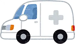 紧急出诊车、救护车、摩托车、临终关怀车medical_oushin_car贴纸扁平儿童插画元素卡通免扣png图片素材
