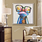 手绘立体抽象动物油画客厅餐厅卧室酒店挂画欧式装饰画 眼镜青蛙-淘宝网