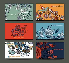 手绘插画怀旧风名片花纹,手绘插画怀旧风名片花纹图片,eps素材下,印花名片,名片花纹,手绘花纹,小鸟,创意花纹,名片设计,名片,红色,精品名片卡,精品模板,模板素材,@北坤人素材