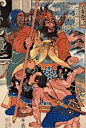 日本江户时代浮世绘大师歌川国芳的《通俗水浒传豪杰百八人物图》